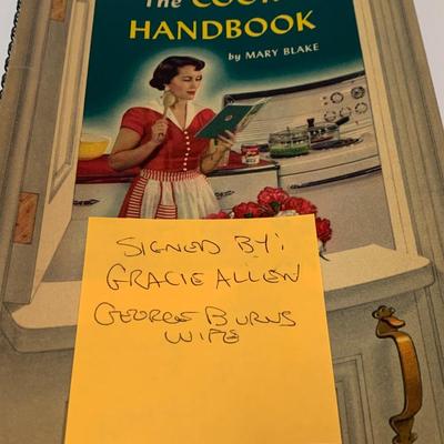 George Burns Wife Gracie Allen Signed Carnation Cookbook