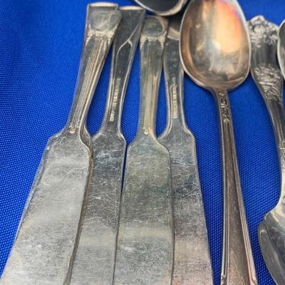 Large Silver Plate Lot Goblets Repousse Flatware Serving Pieces