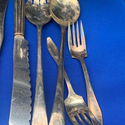 Large Silver Plate Lot Goblets Repousse Flatware Serving Pieces