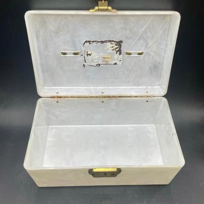 Vintage Lucite Travel Case Pearlesent