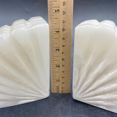 Fan-Shaped Marble Bookends