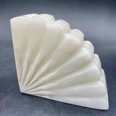 Fan-Shaped Marble Bookends