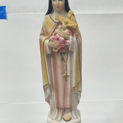 Vintage Ceramic Saint Theresa Statue