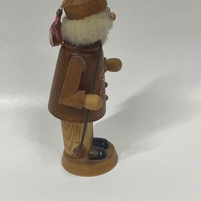 Nutcracker-Style Christmas Wood Figurine with Long Pipe