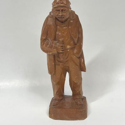 Folk Art Wood Hand-Carved Figurine Folk Art man