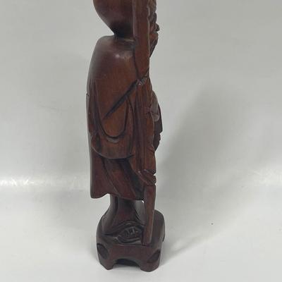 Chinese Wood Statue Confucius Old Man Figure Figurine Statuette