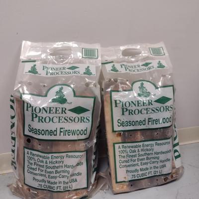Seasoned Firewood - Two Bags (3/4 Cu Ft Each)