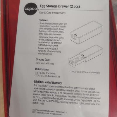 Copco Egg Storage Drawers - Two Pack- New in Package
