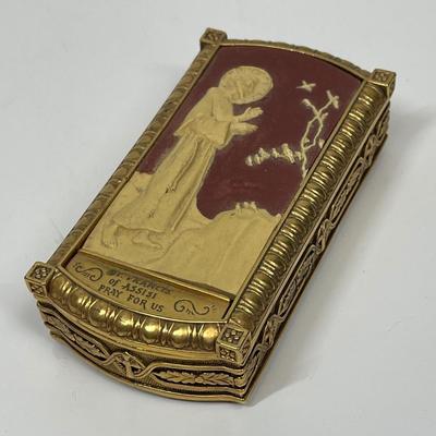 Vatican Library Collection Rosary Box St Francis Of Assisi Handcrafted