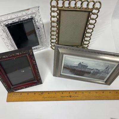 4 Photo Frames, metal, wood, etc