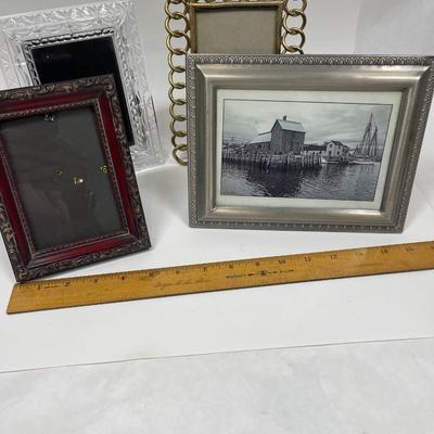 4 Photo Frames, metal, wood, etc