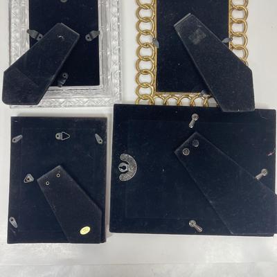 4 Photo Frames, metal, wood, etc