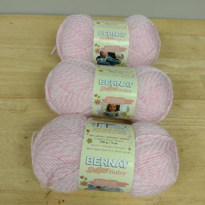 Bernat Softee Baby Yarn- Baby Pink Marl- Three Packs (#2)