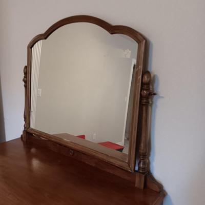 ANTIQUE DRESSER WITH MIRROR
