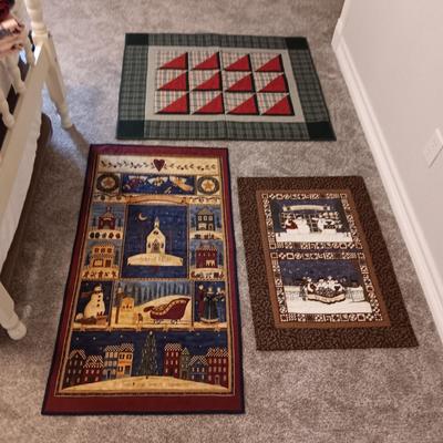 3 HANDMADE QUILTED WALL HANGINGS