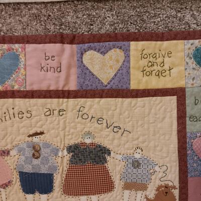 HANDMADE QUILT, PILLOW SHAM AND WALL HANGING