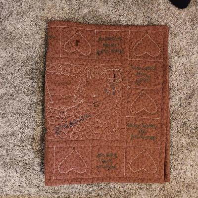 HANDMADE QUILT, PILLOW SHAM AND WALL HANGING
