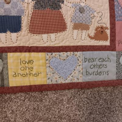 HANDMADE QUILT, PILLOW SHAM AND WALL HANGING