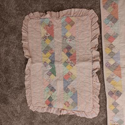 HANDMADE QUILT, PILLOW SHAM AND WALL HANGING