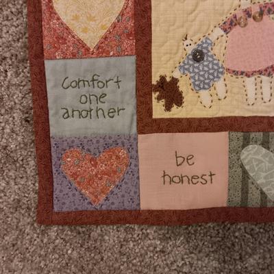 HANDMADE QUILT, PILLOW SHAM AND WALL HANGING