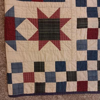 2 HANDMADE QUILTED THROW BLANKETS