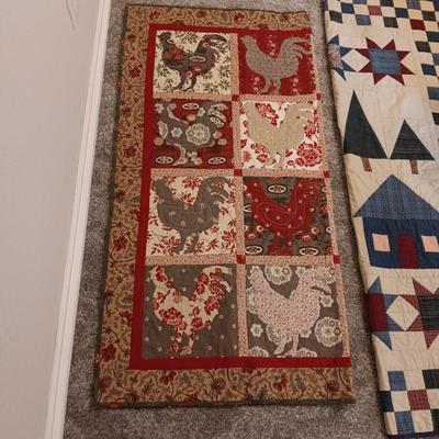 2 HANDMADE QUILTED THROW BLANKETS