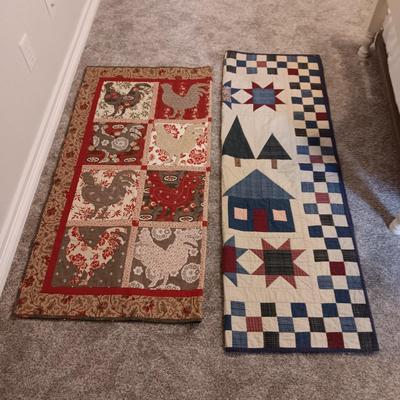 2 HANDMADE QUILTED THROW BLANKETS
