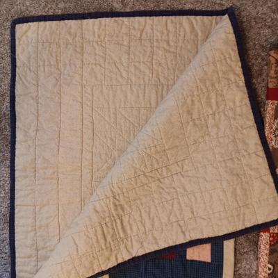 2 HANDMADE QUILTED THROW BLANKETS