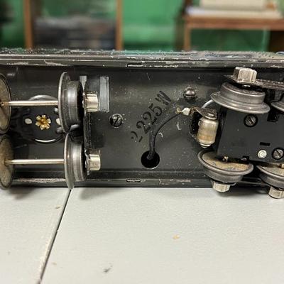 Prewar Lionel #225-E 1938-1942 Gunmetal Gray "O" Gauge Steam Locomotive w/ Matching #2225W Whistle Tender