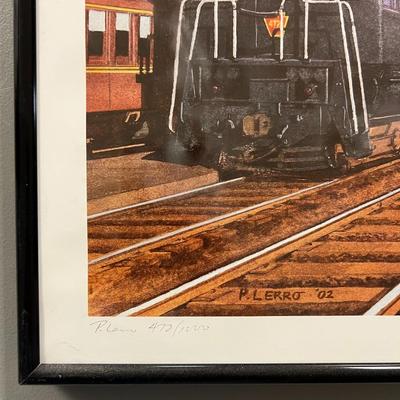 Set of Framed Train Pictures- Signed by Artist