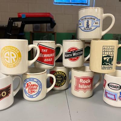 Assorted Railroad Company Mugs