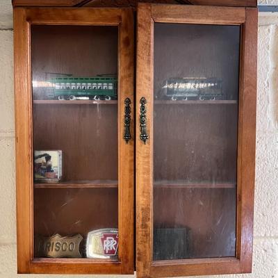 Wood Wall Hanging Cabinet (contents included)