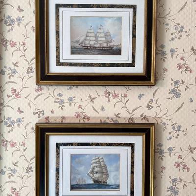 Nautical Themed Framed Art- Set of 5- Largest Measures 31" x 26"- Artist Signature