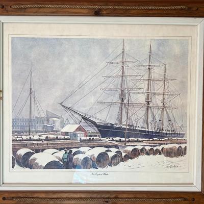 Nautical Themed Framed Art- Set of 5- Largest Measures 31" x 26"- Artist Signature