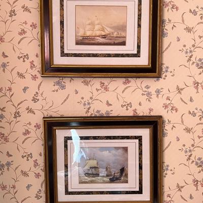 Nautical Themed Framed Art- Set of 5- Largest Measures 31" x 26"- Artist Signature