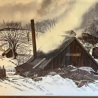 Framed Art - "Sugar House" by John Rogers- Artist Signature 32.5" x 26"