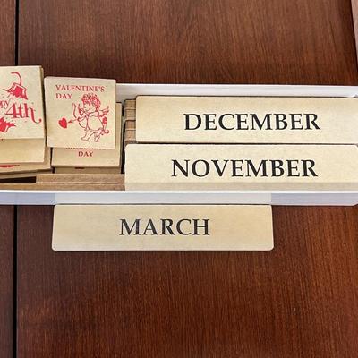 Wood Calendar w/ Number and Months Blocks