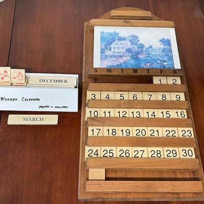 Wood Calendar w/ Number and Months Blocks
