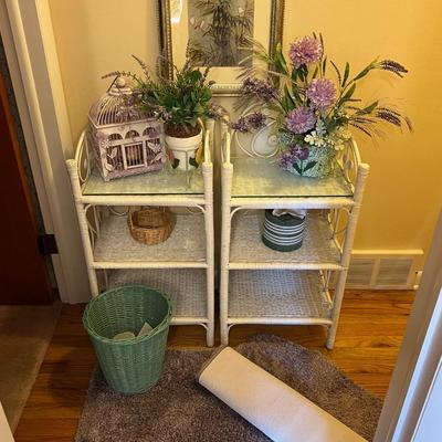 Wicker Shelves w/ Bathroom Décor Lot