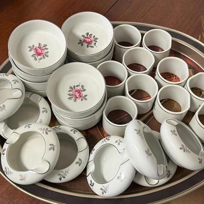 Fukagawa Arita Handpainted Pattern #920 Platinum Edge China Set