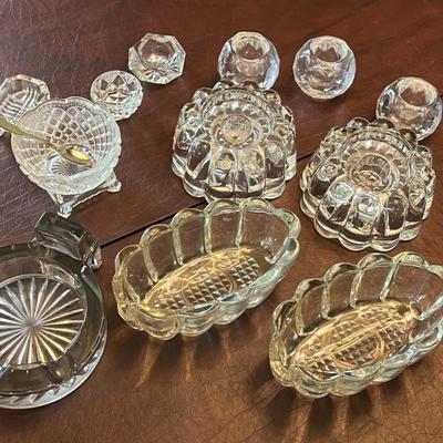 Assorted Glass Candle Holders Lot