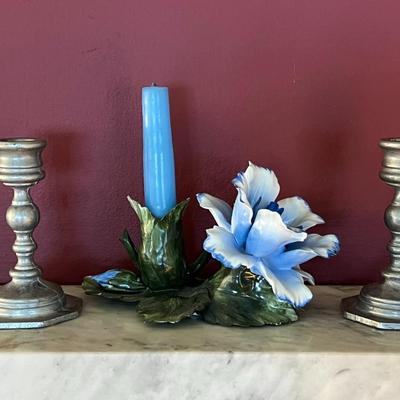 Capodimonte Flower Candle Holder Lot