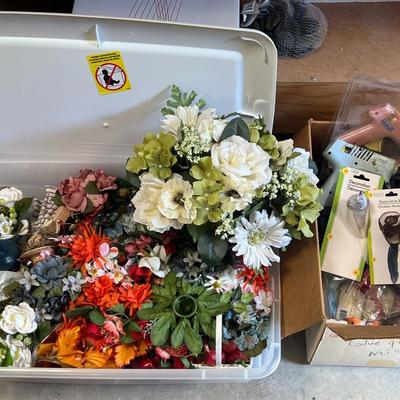 Silk Flowers and Craft Lot