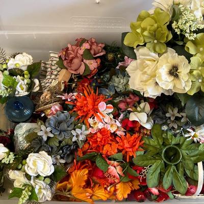 Silk Flowers and Craft Lot