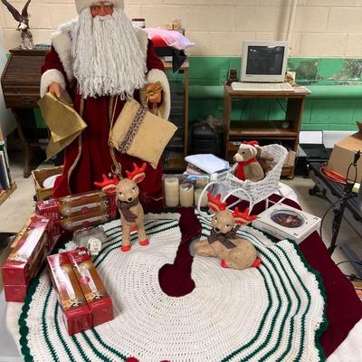 Large Olde World Santa Lot w/ Tree Skirts