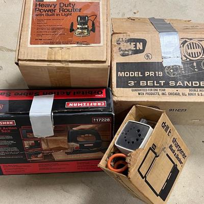 Belt Sander, Orbital Saw, Router and Drill Bit Sharpener Lot