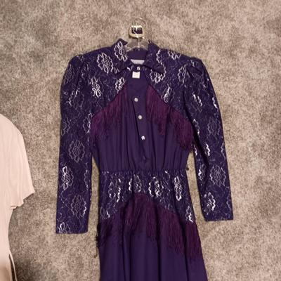 LADIES PURPLE WESTERN DRESS AND GIRLS BETSY'S THINGS DRESS
