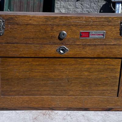 Vintage Craftsman Wood Machinists Tool Box