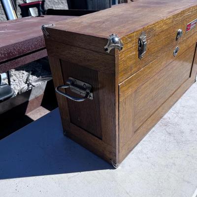 Vintage Craftsman Wood Machinists Tool Box