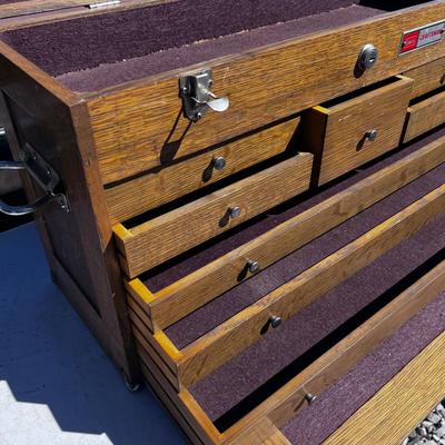 Vintage Craftsman Wood Machinists Tool Box